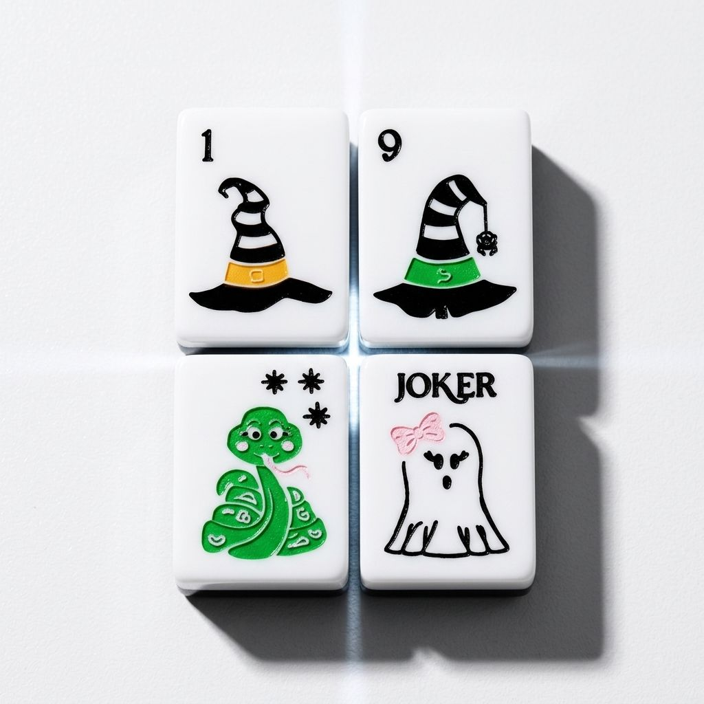 Halloween Mahjong — 160 Tiles, Two-Tone Layered Acrylic