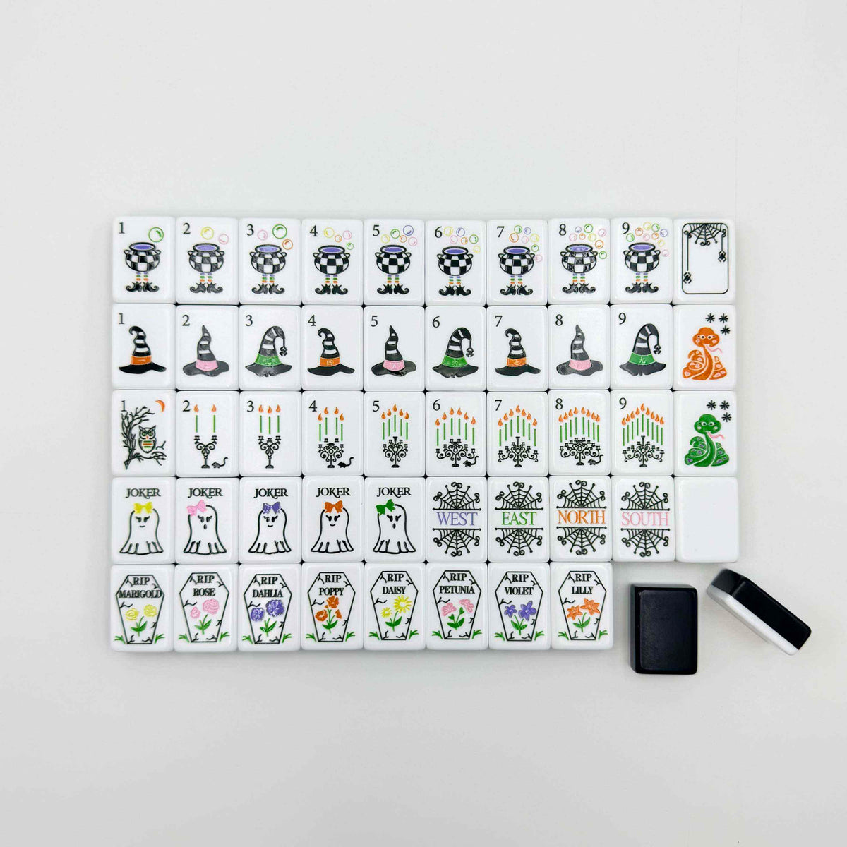 Halloween Mahjong — 160 Tiles, Two-Tone Layered Acrylic